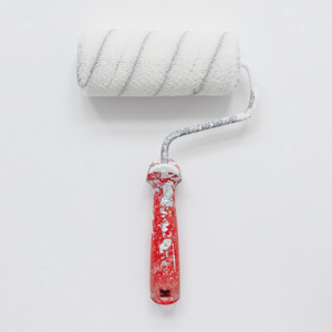 white paint roller